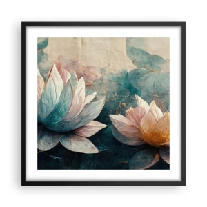 Poszter fehér keretben - Tavi csillagok - 50x50 cm