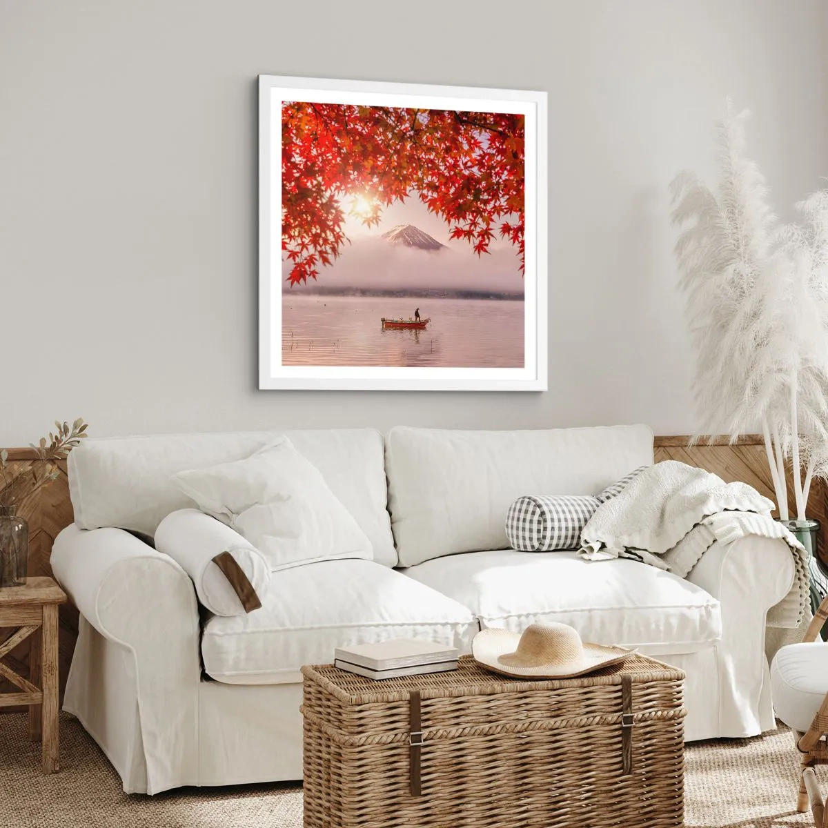 Poszter fekete keretben - Japán hangulatban - 40x40 cm