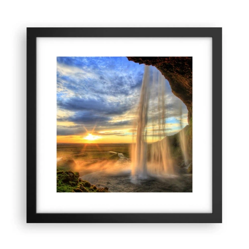 Poszter fehér keretben - Cseppfátyol mögötti világ - 30x30 cm