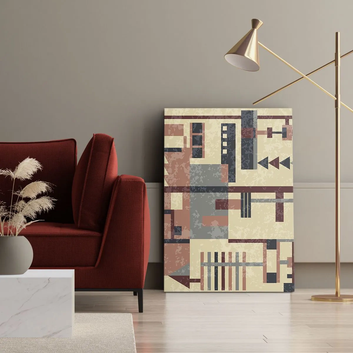 Vászonkép - A függőleges és vízszintes felületek kombinációja - 50x70 cm