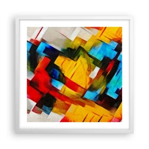 Poszter fekete keretben - Többszínű réteges - 50x50 cm