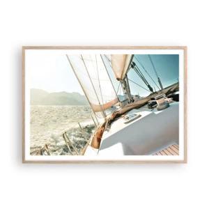 Poszter világos tölgy keretben - Dagadó vitorlákkal - 100x70 cm
