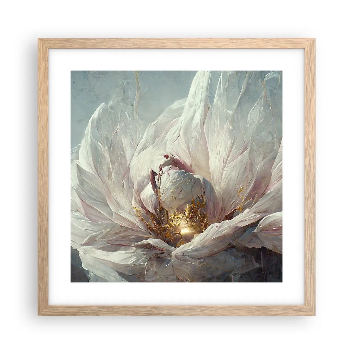 Poszter világos tölgy keretben - Száz év alatt egyszer virágzik - 40x40 cm