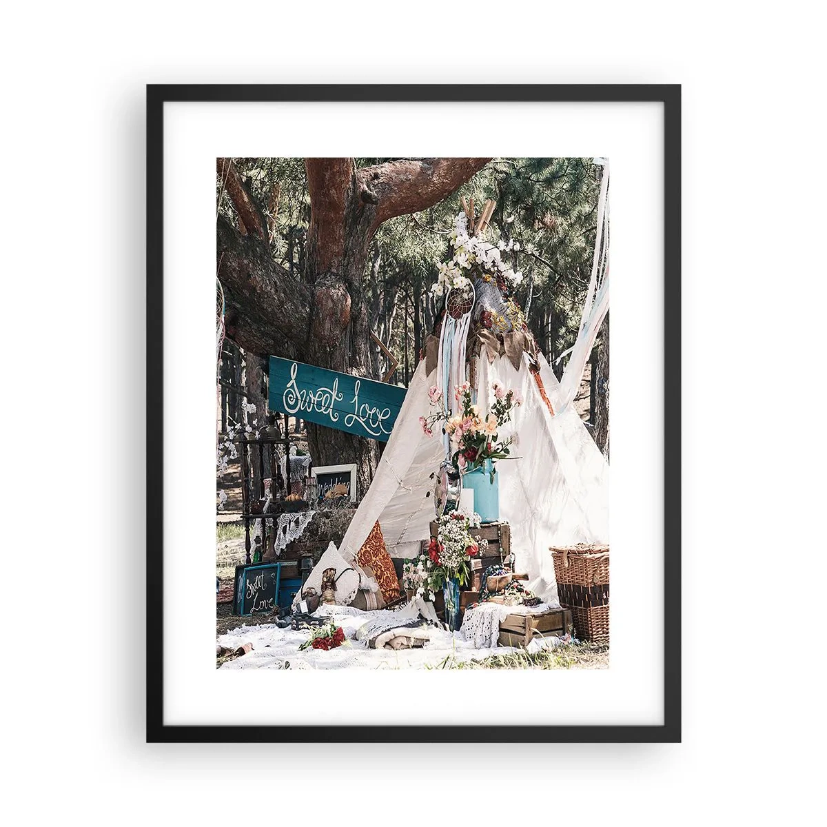 Poszter fehér keretben - Make love… - 40x50 cm