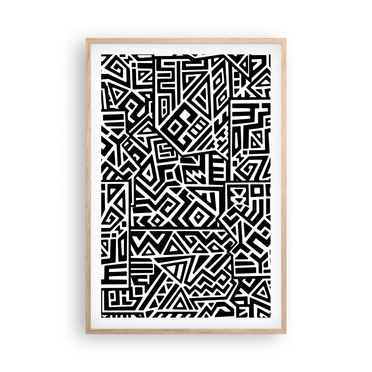 Poszter világos tölgy keretben - Kolumbusz előtti kompozíció - 61x91 cm