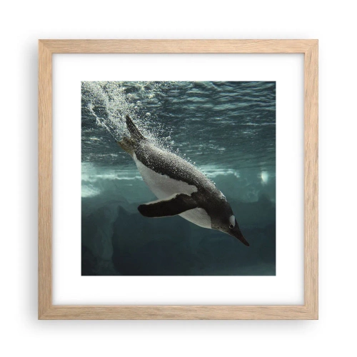 Poszter világos tölgy keretben - Üdv a világomban - 30x30 cm