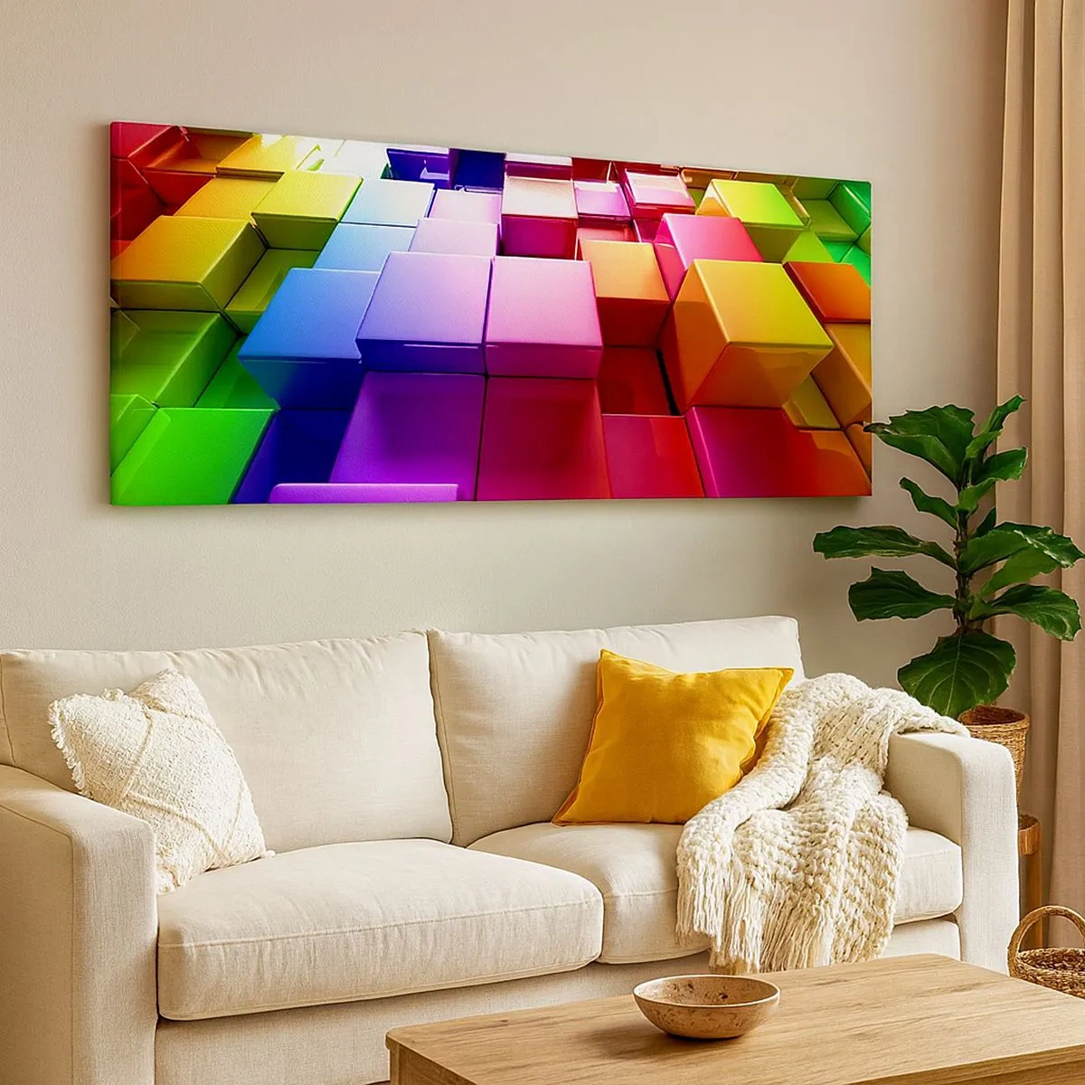 Vászonkép - Op-art együtt egy csapatban - 100x40 cm
