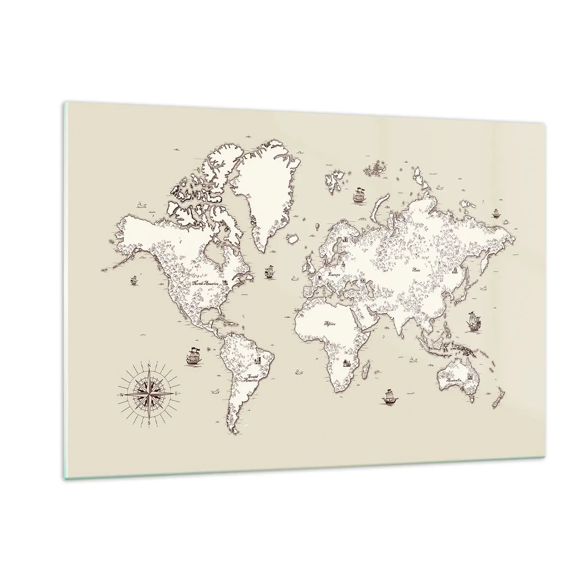 Üveg kép - Világkörüli utazás - 120x80 cm