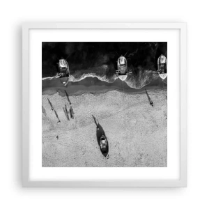 Poszter fekete keretben - Még mindig a parton... - 40x40 cm