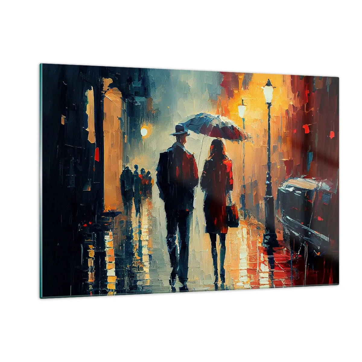 Üveg kép - Városi love strory - 120x80 cm