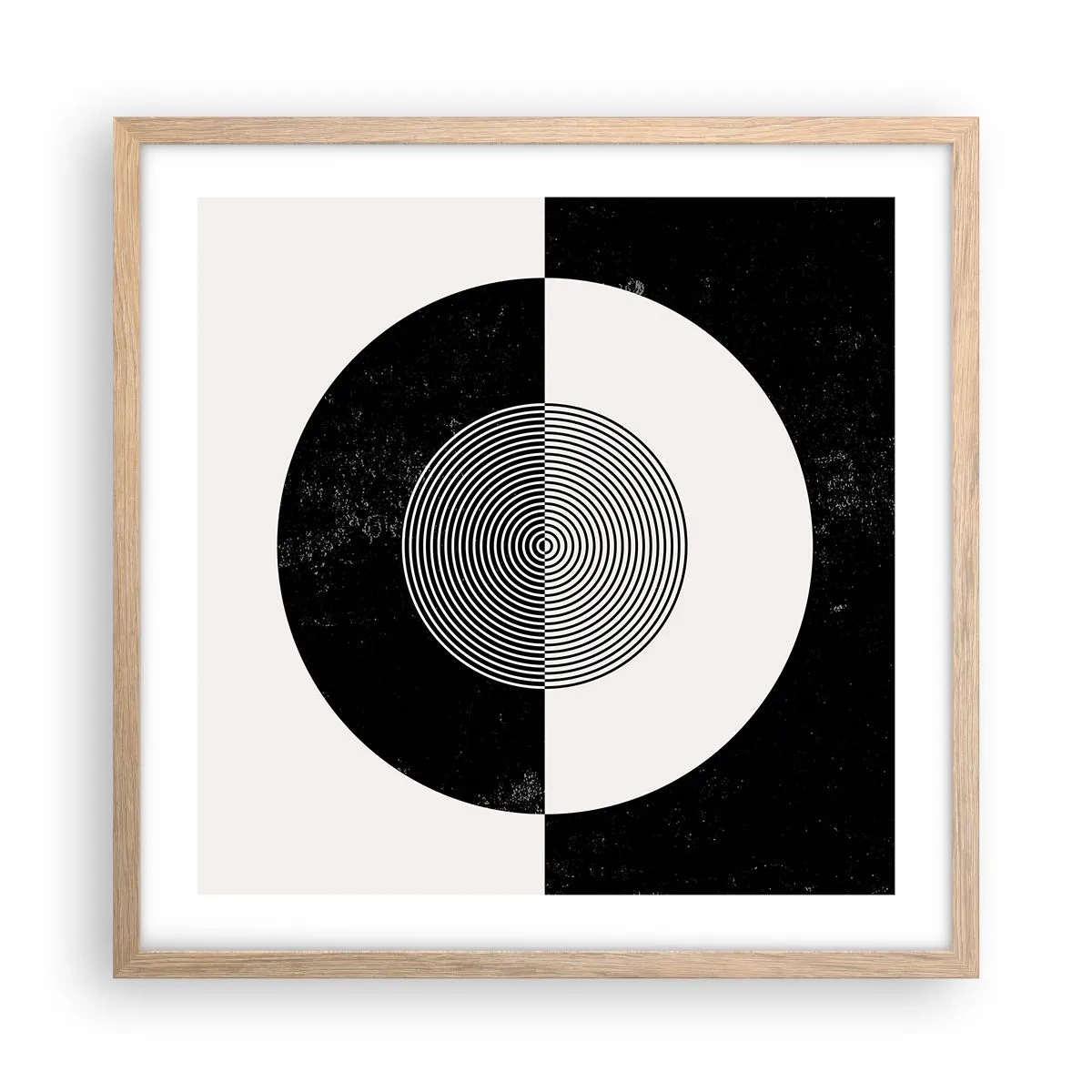 Poszter világos tölgy keretben - Harmónia fekete-fehérben - 50x50 cm