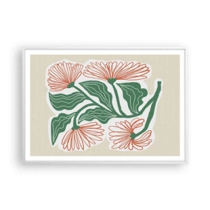 Poszter fekete keretben - Népi és modern - 100x70 cm