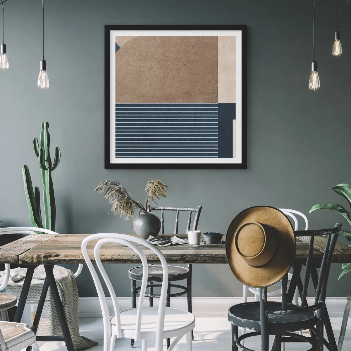 Poszter fehér keretben - Az egyszerűség és a kerekség kompozíciója - 60x60 cm