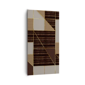 Vászonkép - Barna és arany mozaik - 65x120 cm