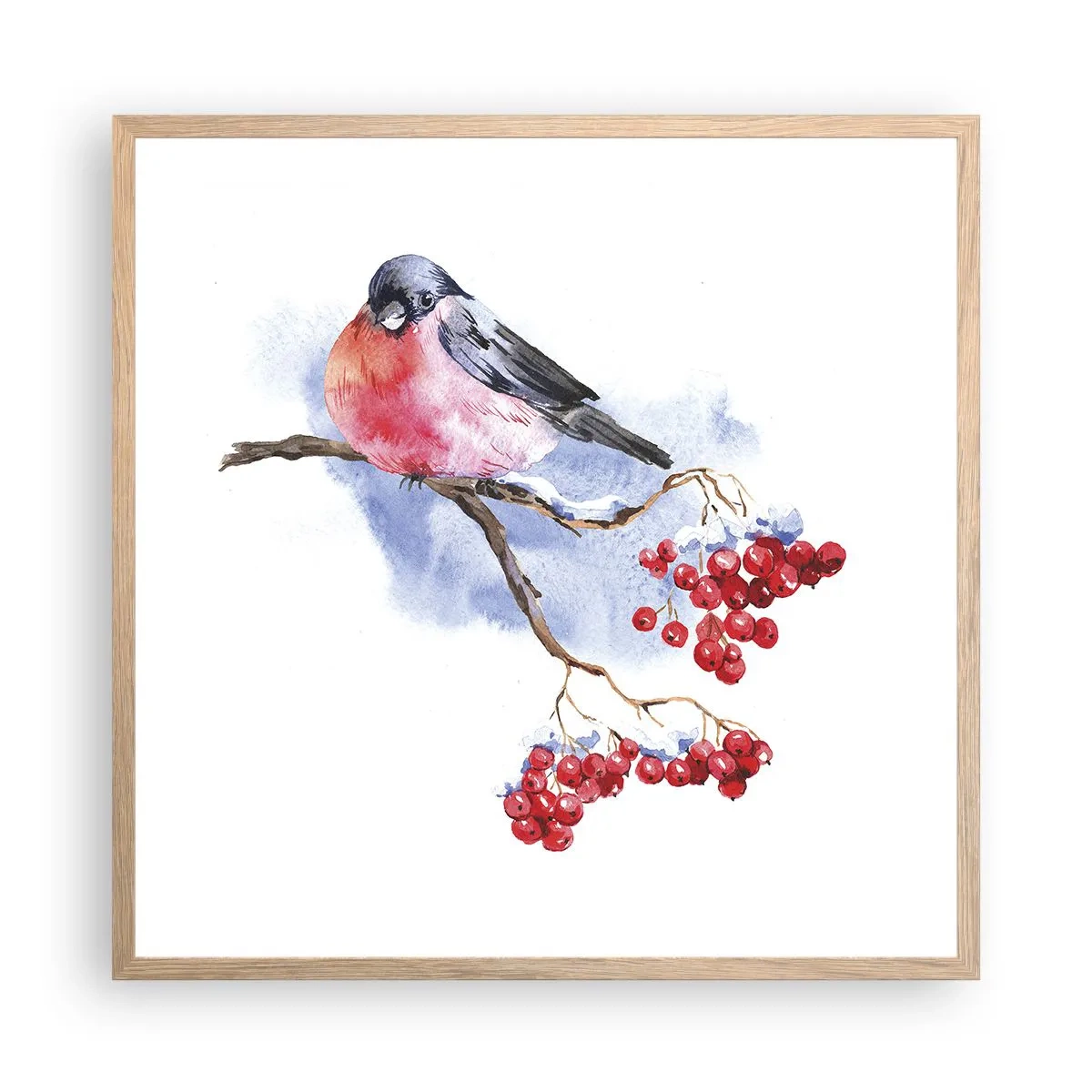 Poszter világos tölgy keretben - Téli színben - 60x60 cm