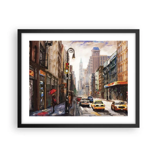 Poszter fehér keretben - New York – esőben is színes - 50x40 cm