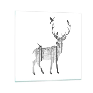 Üveg kép - Erdei jó szellem - 40x40 cm