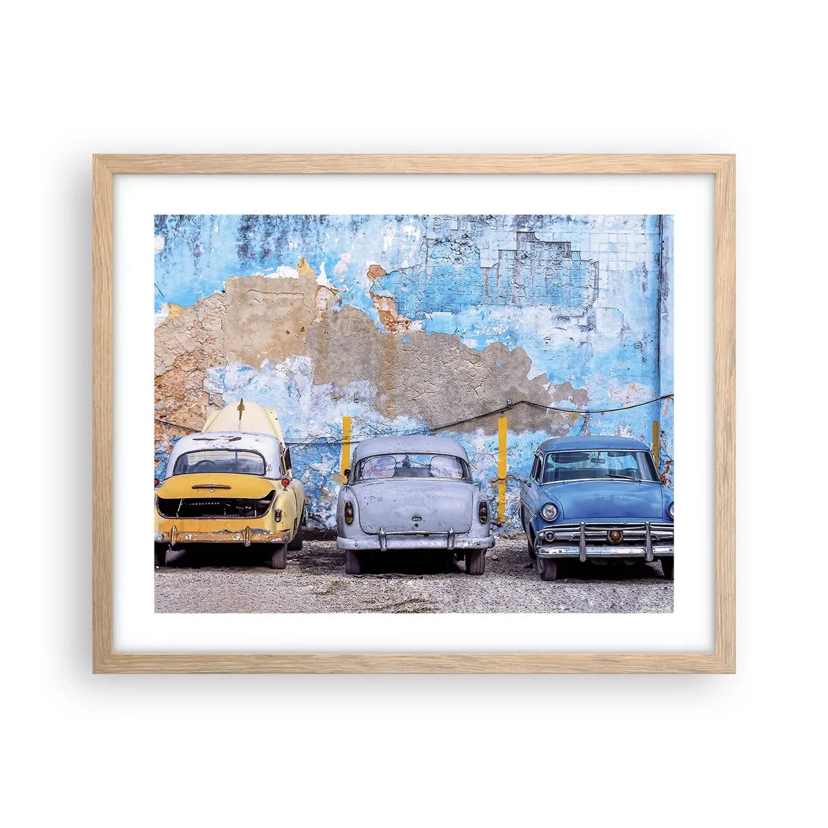 Poszter világos tölgy keretben - Veteránok találkozása - 50x40 cm