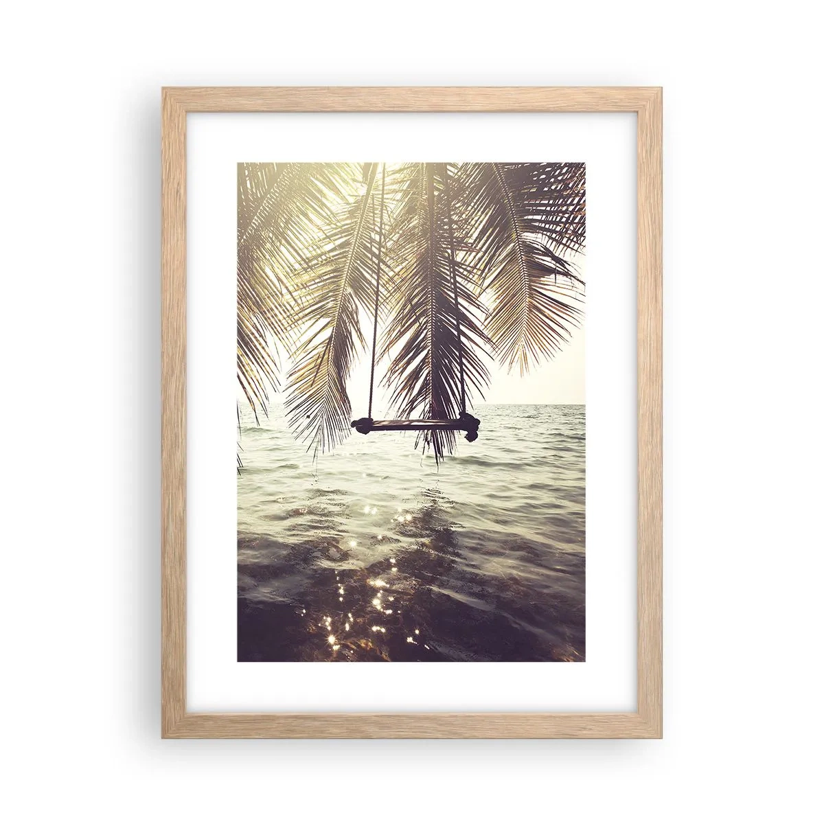 Poszter világos tölgy keretben - Tetszés szerint hintázhat a felhők között - 30x40 cm