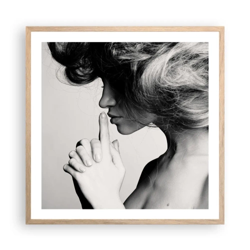 Poszter világos tölgy keretben - Magára hallgatva - 60x60 cm