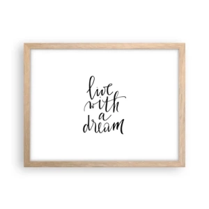 Poszter világos tölgy keretben - Természetesen - 40x30 cm