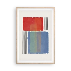 Poszter világos tölgy keretben - A geometria szelleme és betűje - 61x91 cm