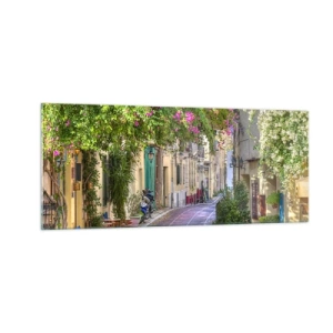 Üveg kép - Virágzó sikátor - 100x40 cm