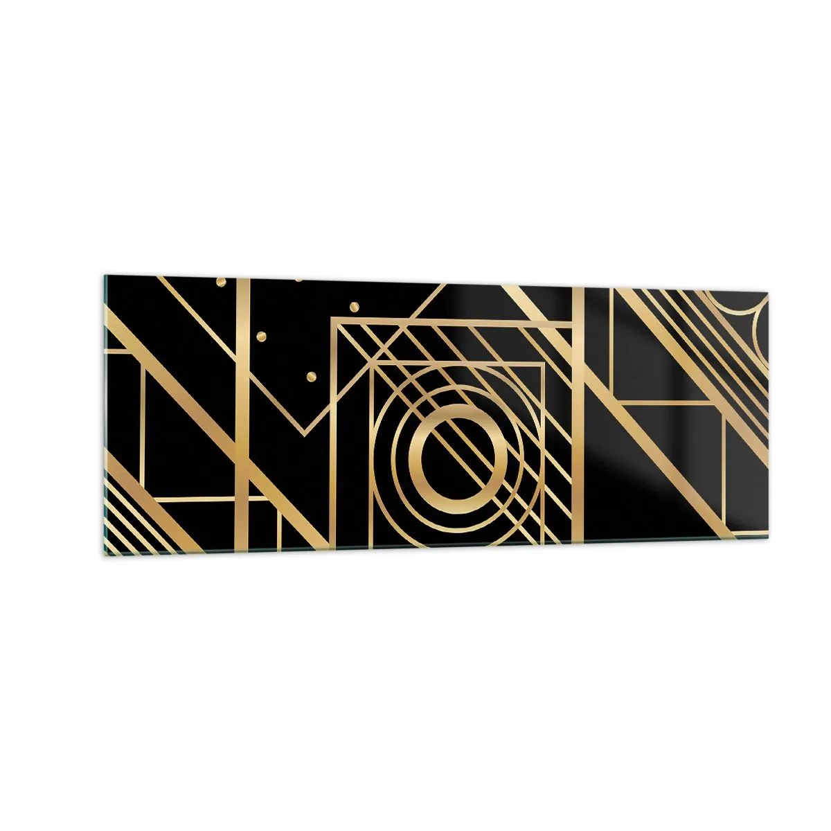 Üveg kép - Arany geometria - 140x50 cm