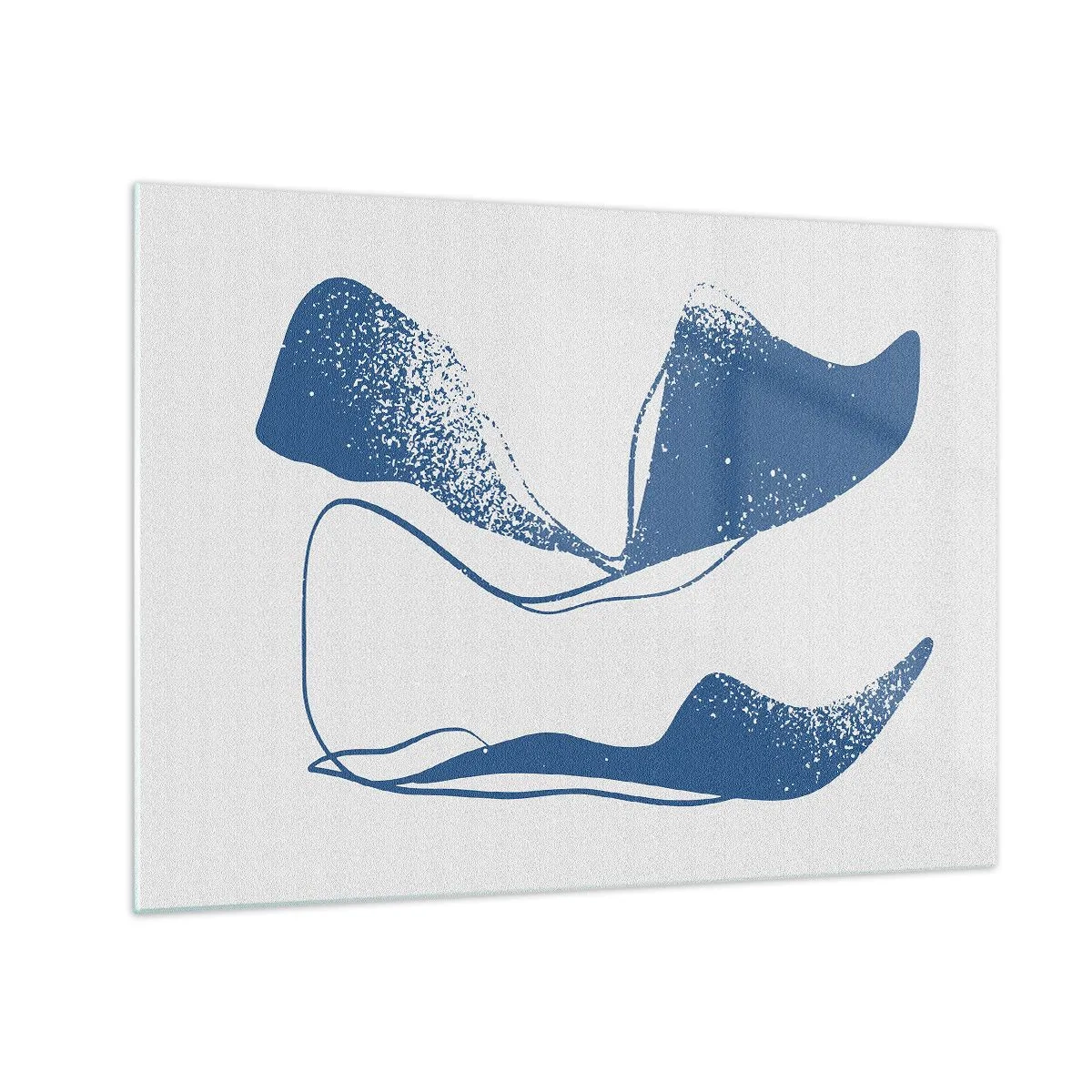 Üveg kép - Sötétkék absztrakt formák, amelyek szárnyakra hasonlítanak - 70x50cm - Szárnyas absztrakció - Modern fali dekoráció nappalihoz és hálószobához ARTTOR