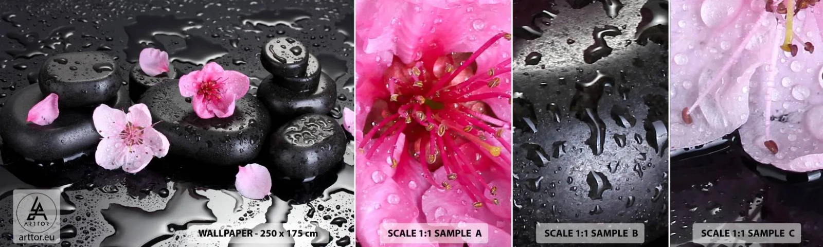 Fotótapéta Minta Standard Eco - És a kő leesik a szívről - Virágok, Ázsia, Gyógyfürdő - 100x30 cm