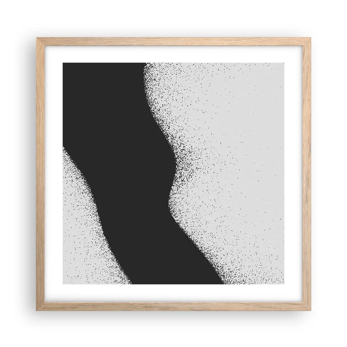 Poszter világos tölgy keretben - Folyékony egyensúly - 50x50 cm