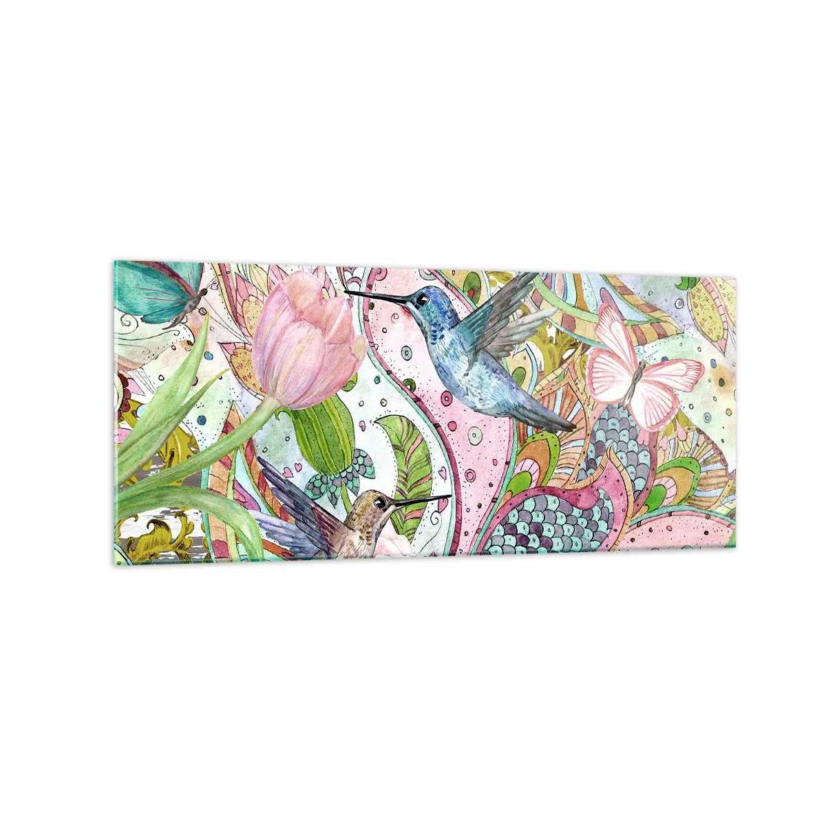 Üveg kép - Szőlőbe gabalyodva - 120x50 cm