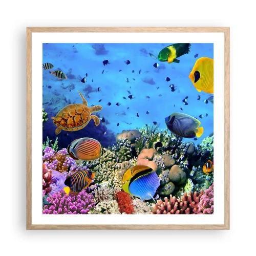 Poszter világos tölgy keretben - És mit tudunk az életről... - 60x60 cm