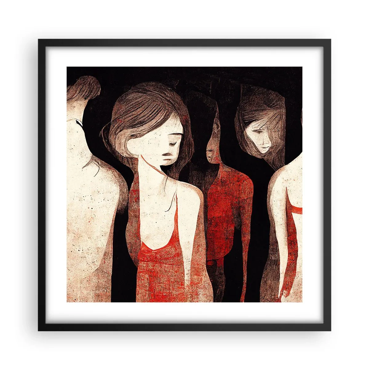 Poszter fehér keretben - A sötétség madonnái - 50x50 cm