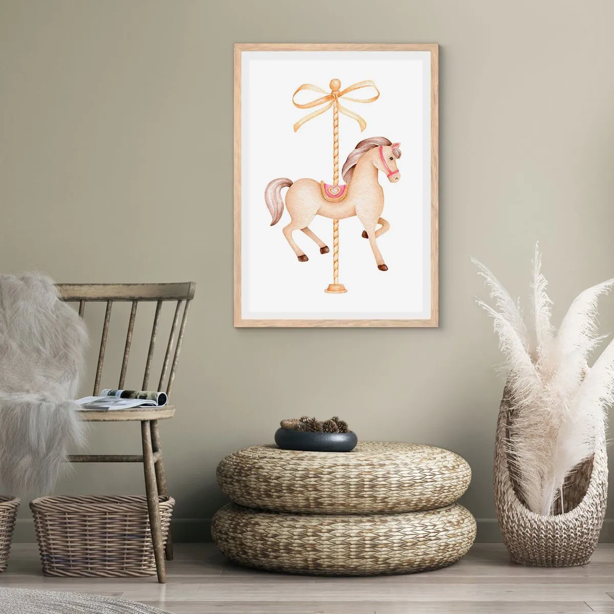 Poszter világos tölgy keretben - Kecses vágtával - 40x50 cm