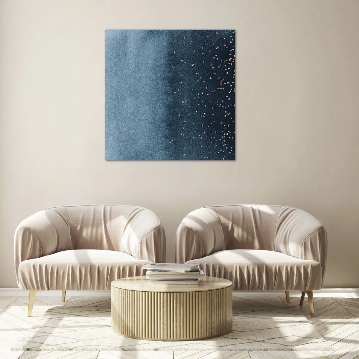 Üveg kép - Kompozíció - kék fázisok - 70x70 cm