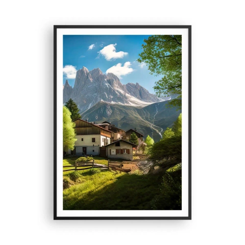 Poszter fehér keretben - Alpesi idill - 70x100 cm