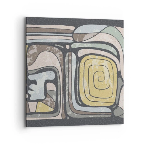 Vászonkép - Absztrakció pre-kolumbián szellemben - 70x70 cm