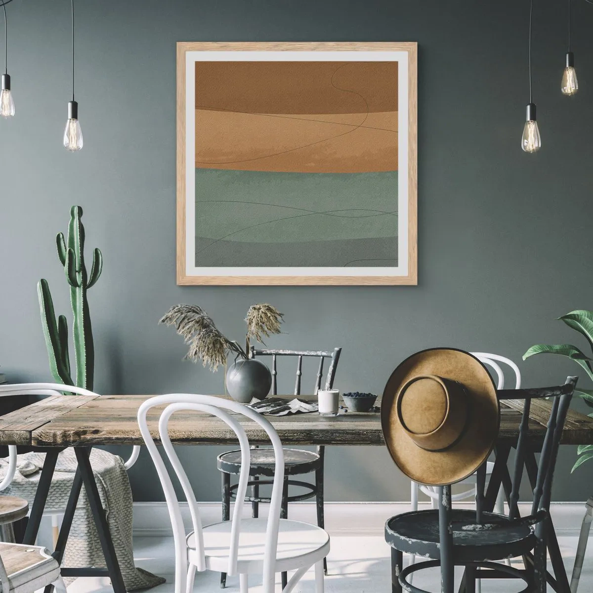 Poszter világos tölgy keretben - Vízszintes kompozíció - 40x40 cm