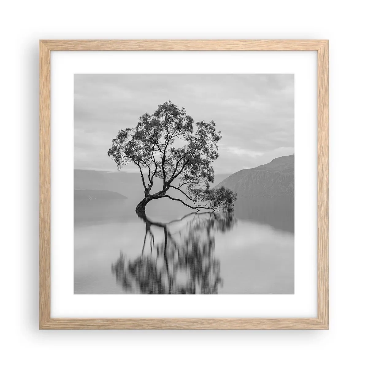 Poszter világos tölgy keretben - Van egy ilyen ország - 40x40 cm