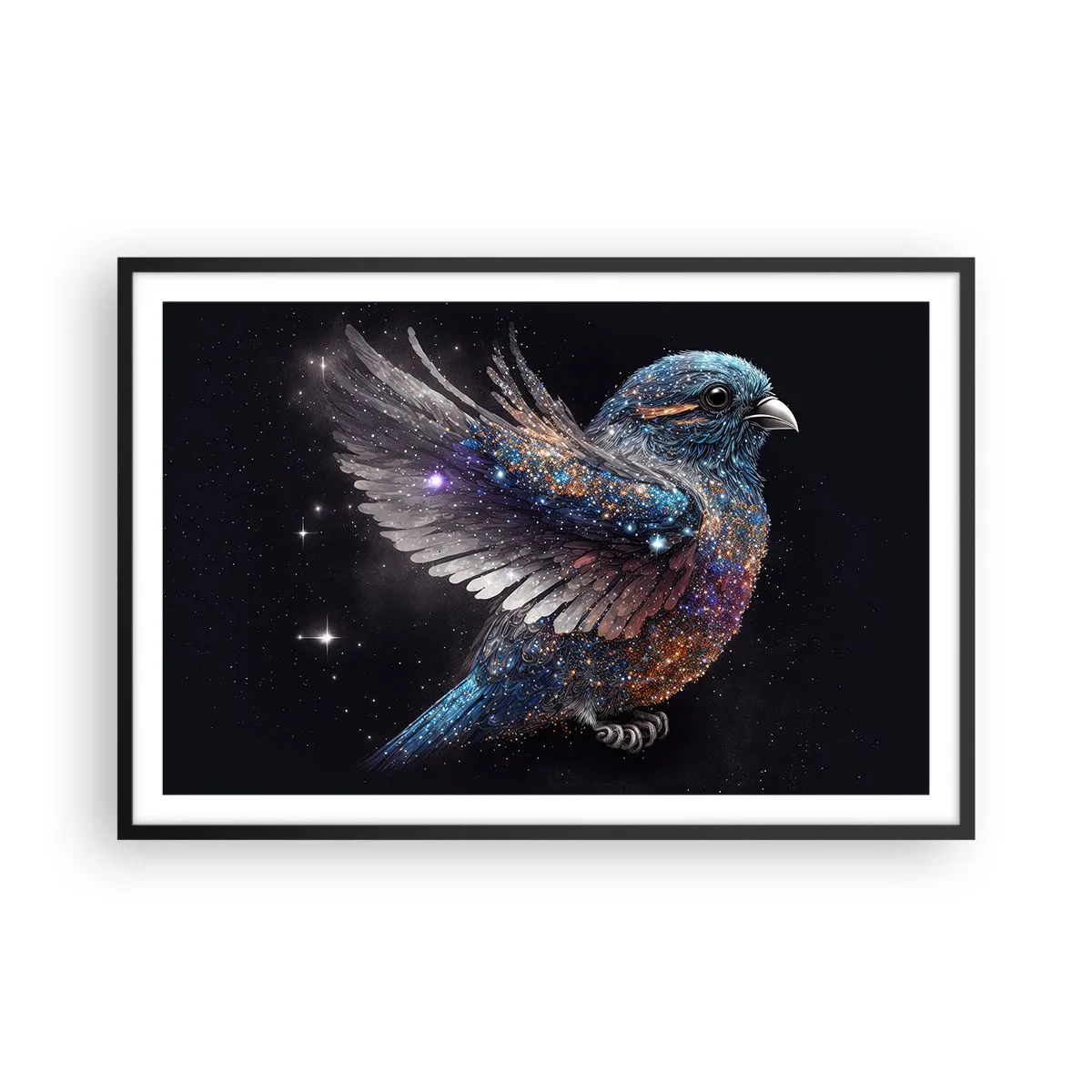 Poszter fehér keretben - Gyémánt veréb - 91x61 cm