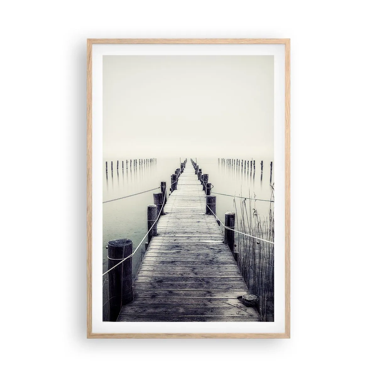 Poszter világos tölgy keretben - Merülj el a békében - 61x91 cm