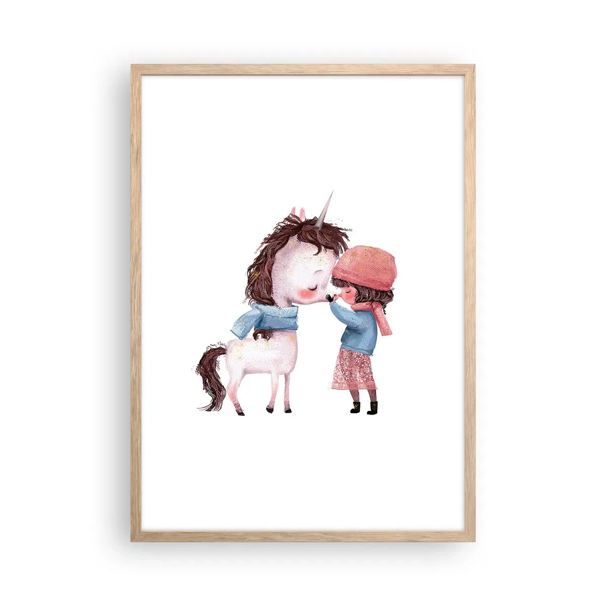 Poszter világos tölgy keretben - Téli mese - 50x70 cm