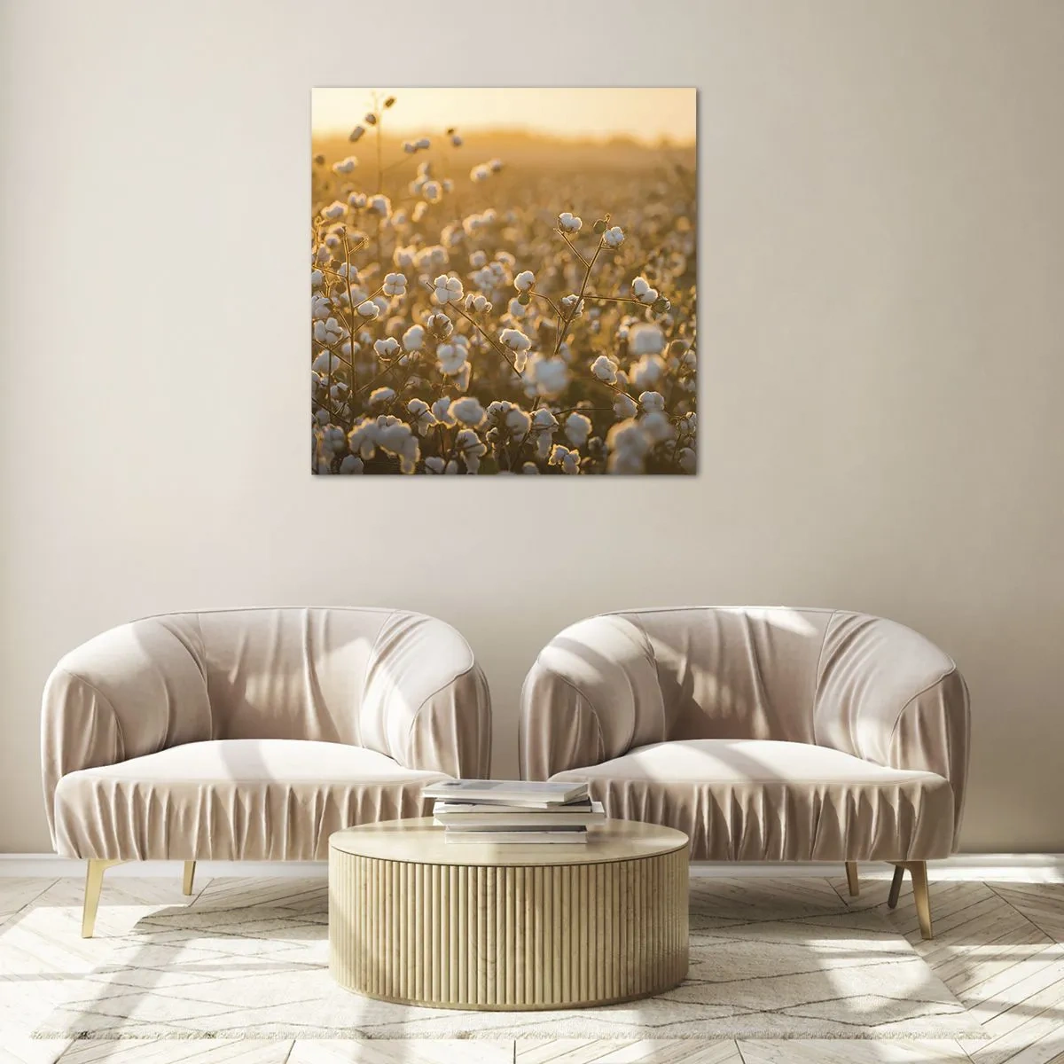 Üveg kép - Puha mező - 70x70 cm