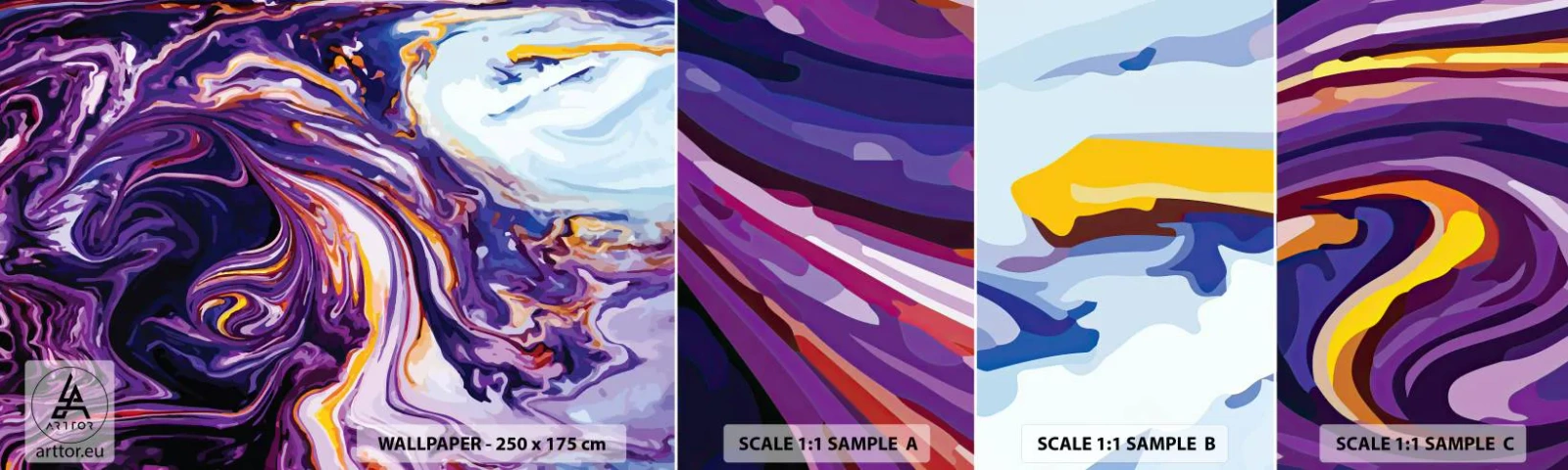 Fotótapéta Minta Standard Eco - A tér behajtása lila színben - Absztrakció, Darab, Modern minta - 100x30 cm