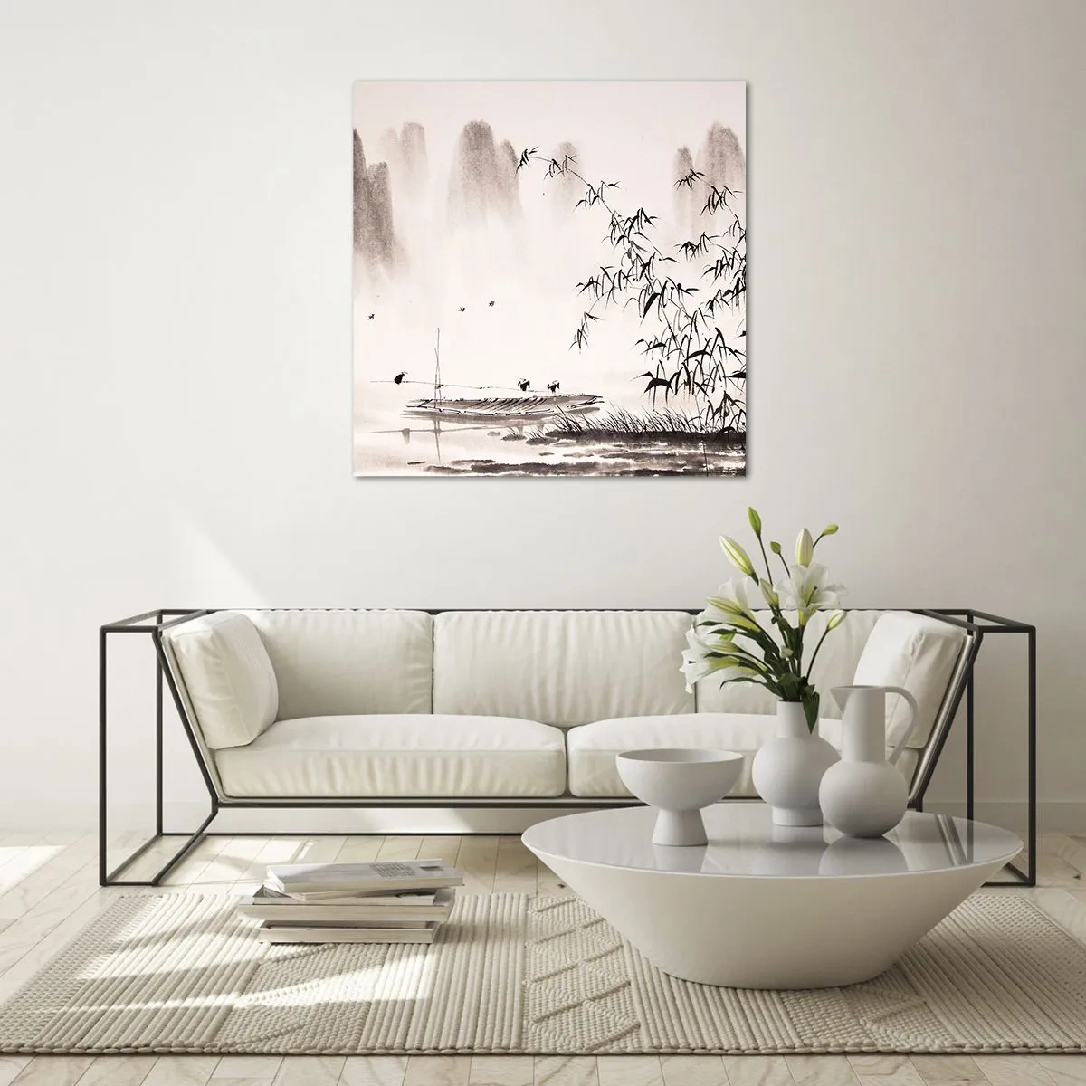 Üveg kép - A rizsföldek csendje - 60x60 cm