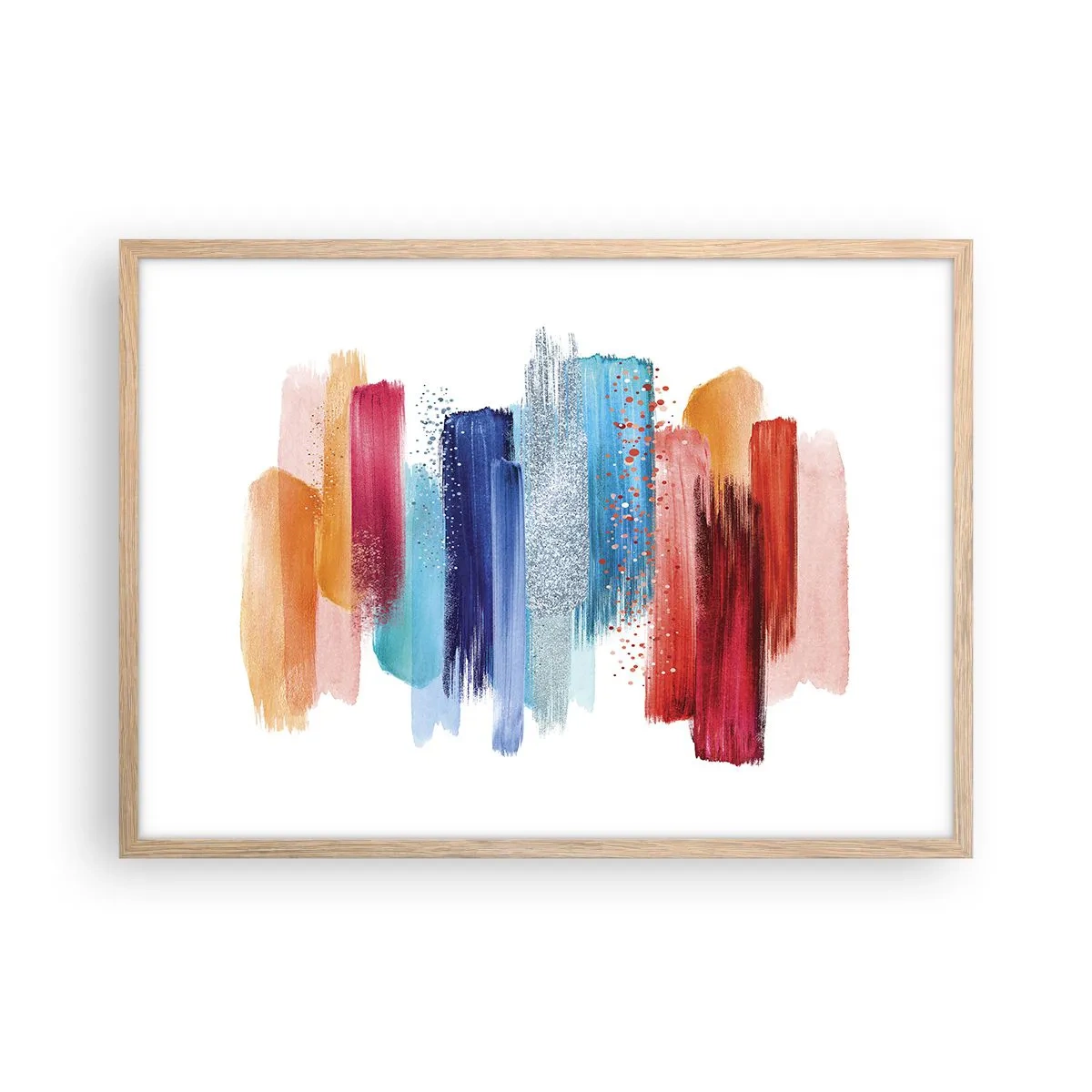 Poszter világos tölgy keretben - Fel és le - 70x50 cm