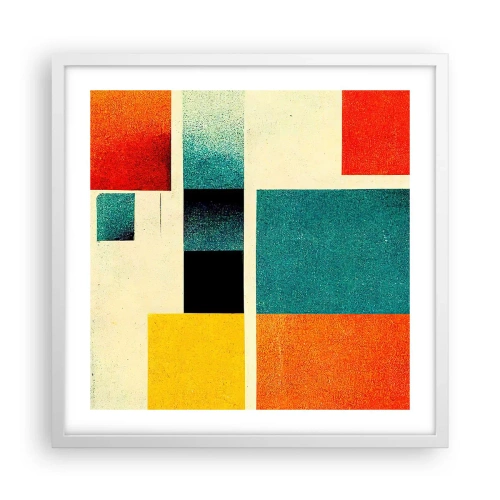 Poszter fekete keretben - Geometrikus absztrakció - jó energia - 50x50 cm