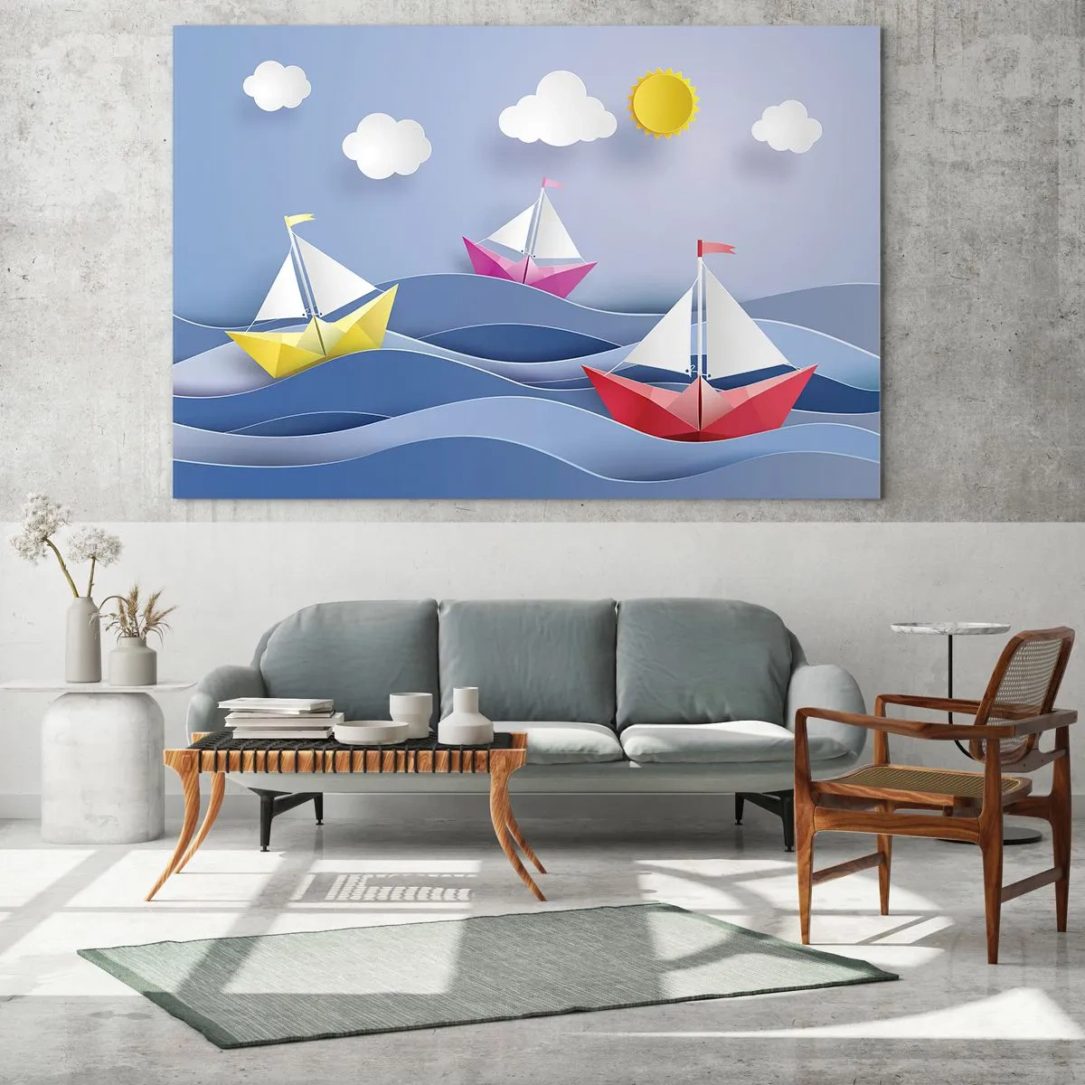 Üveg kép - Ó, milyen jó hintázni a hullámokban - 100x70 cm