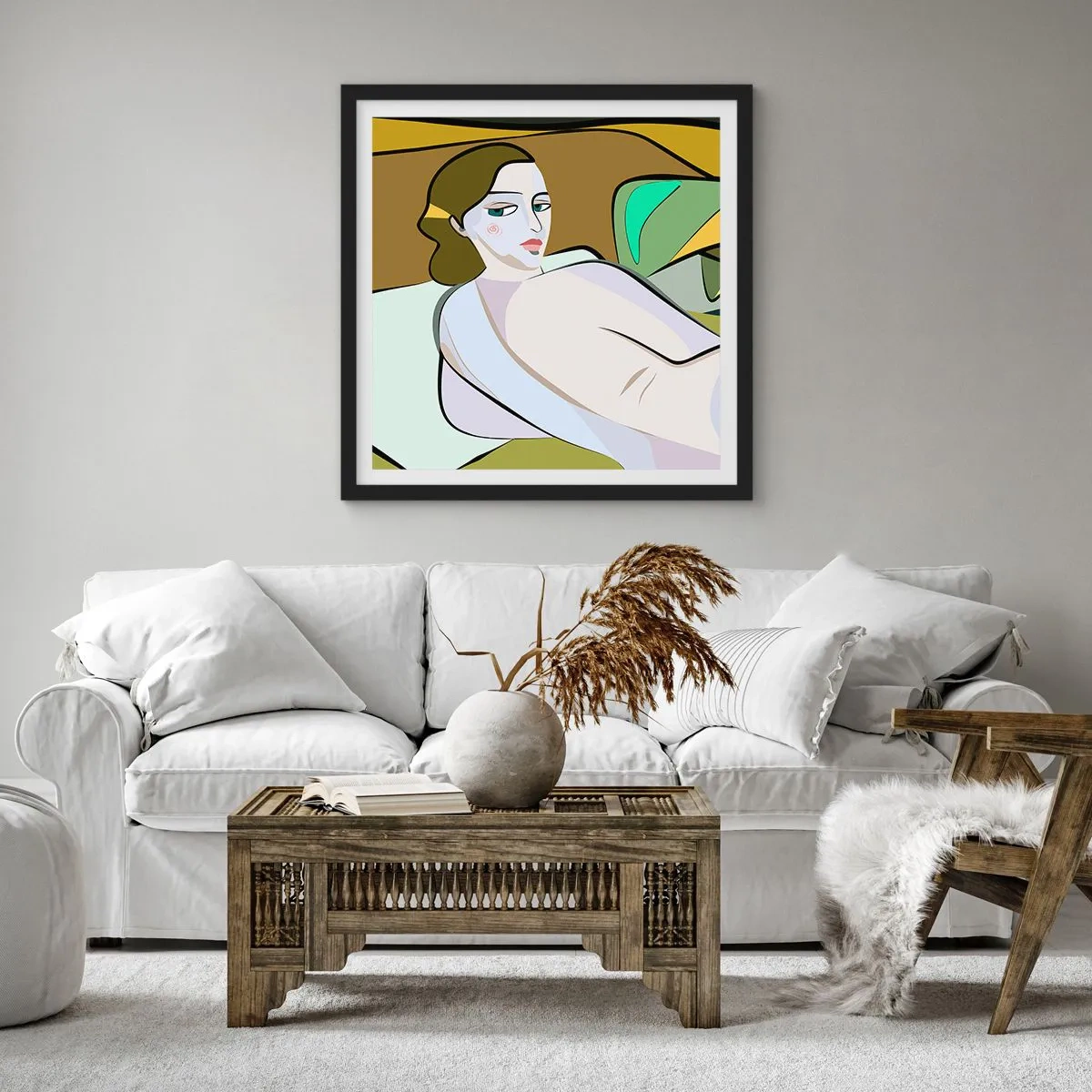 Poszter fehér keretben - Intim portré - 60x60 cm